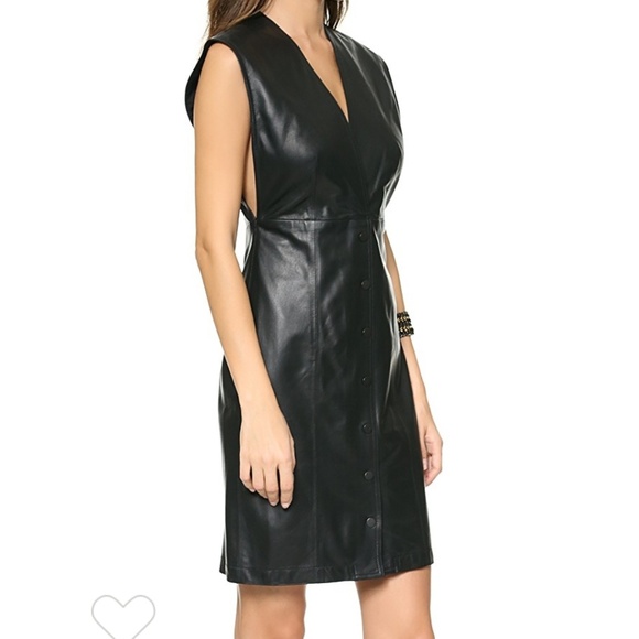 theyskens theory leather dress THEYSKENS' THEORY 'Dimo Nexcel' Leather Dress Size 6